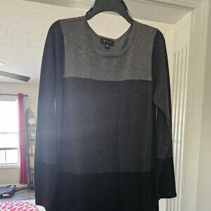 AB Studio Knit Tri-Color Sweater Dress